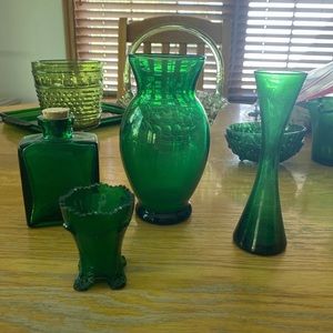 Green glass lot